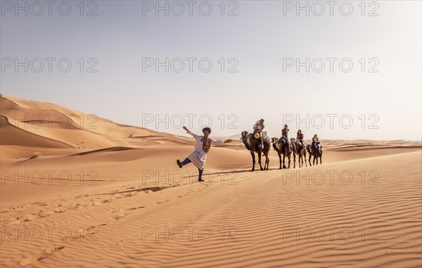 Tourists with Bedouin guide