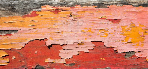Weathered wood with red