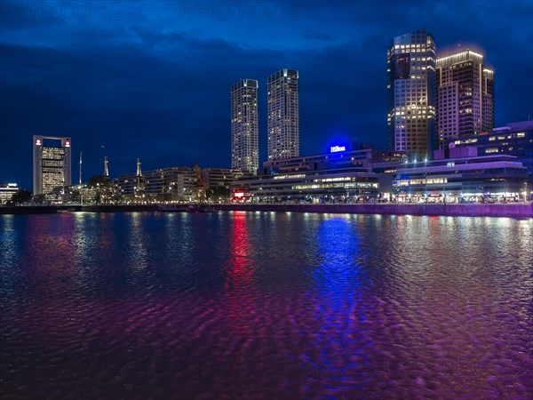 High-rise buildings at the south dock on the river Rio de la Plata