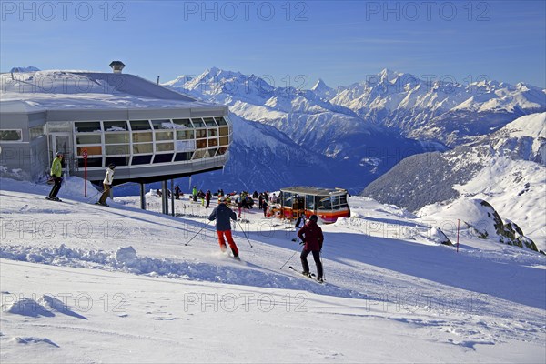 Mountain restaurant at the skiing area on the Bettmerhorn