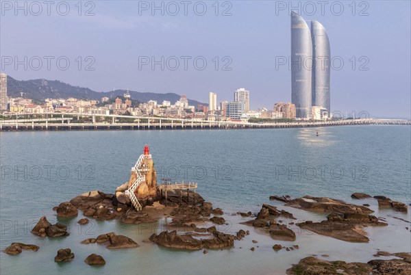 View of the skyline of Xiamen as seen from Gulangyu Island