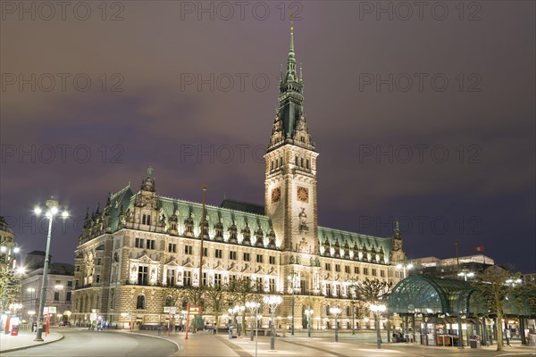 Hamburg City Hall in the evening