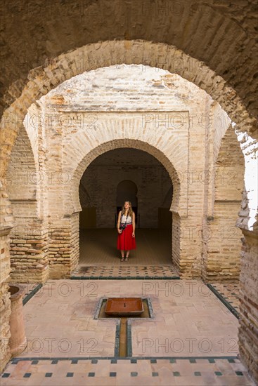 Woman with red dress