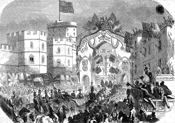 The arrival of the french emperor Napoleon at Windsor castle