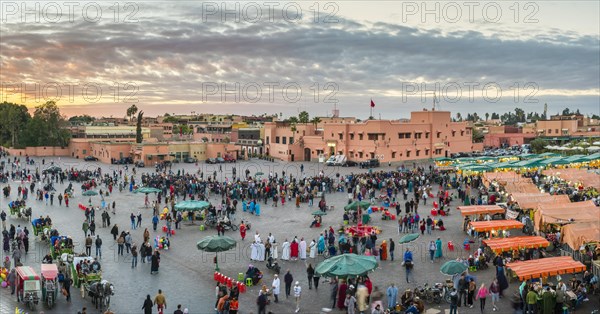 Jamaa El-Fna square at sunset