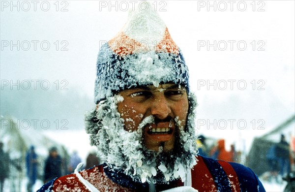 Man with icicle on his face ca. 1970s