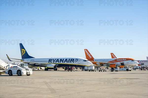 Airplanes on the tarmac at Marrakesh Menara Airport