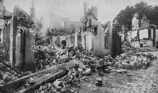 Ruins of Belion street after an attack