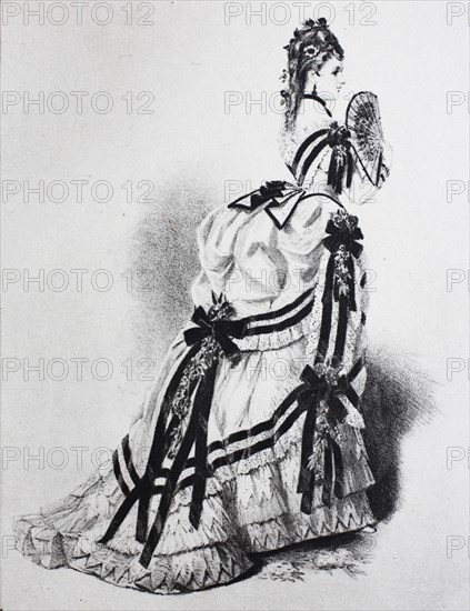 Woman wearing a Cul de Paris or bustle