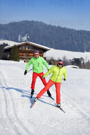 Cross-country skiers on the Penningberg