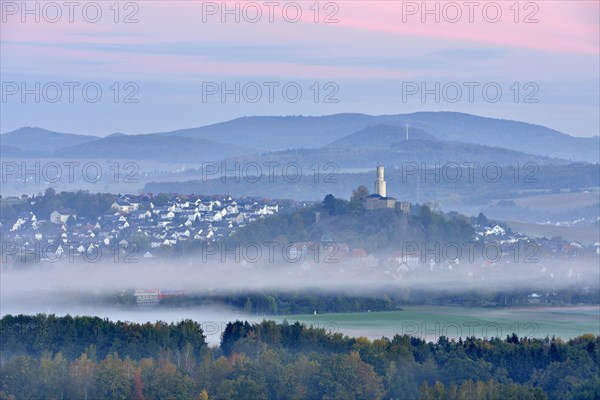 View of the city of Felsberg with Felsburg castle