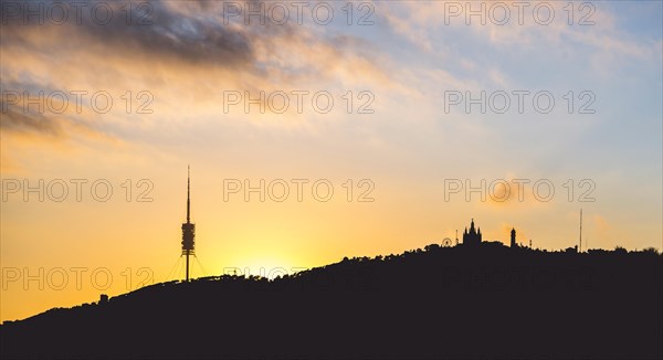 Silhouette with TV tower Torre de Collserola