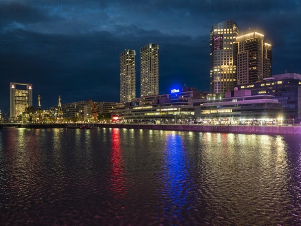 High-rise buildings at the south dock on the river Rio de la Plata