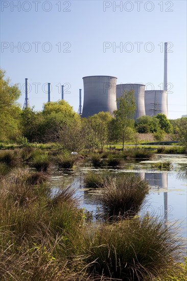 Tibaum nature reserve in Hamm and power plant Gersteinwerk in Werne