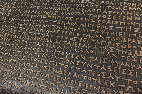 Reproduction of the Rosette Stone deciphered by Champollion