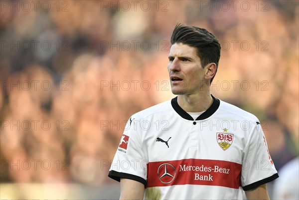 Mario Gomez of VfB Stuttgart in the evening light