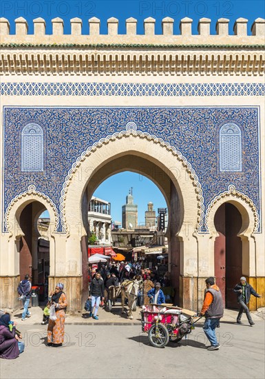 Locals in front of Bab Boujeloud