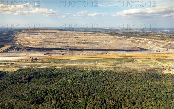 Overview of the Hambach open pit lignite mine and the Hambach forest