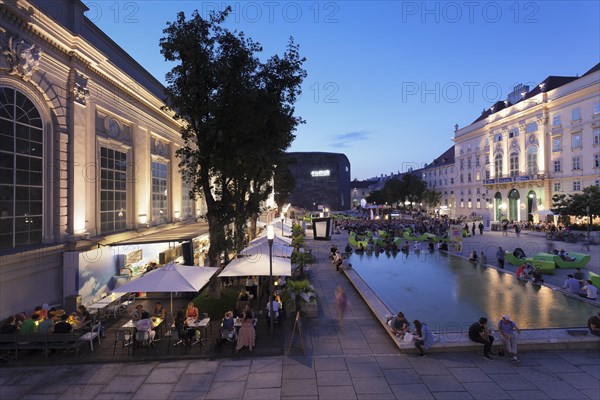 Animated square in the evening