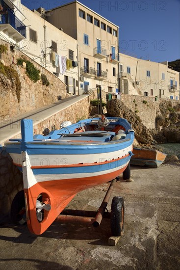 Fishing boat in the port of Levanzo