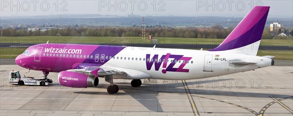 Wizz Air airliner parking