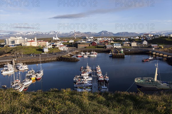 View of the harbour with Stykkisholmur