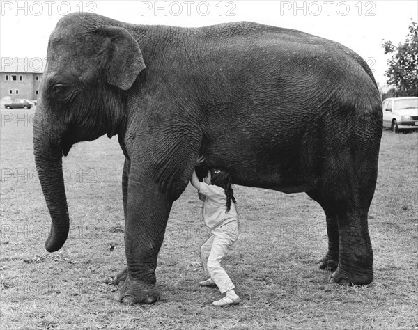 Girl with elephant