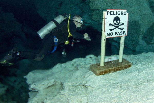 Diver in the Cenote Tajma Ha