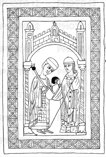 Henry V receives from Pope Paschal II the imperial insignia