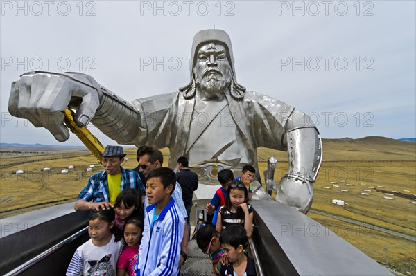 Visitors on the observation platform in the horse's head