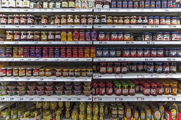 Jam in a supermarket shelf