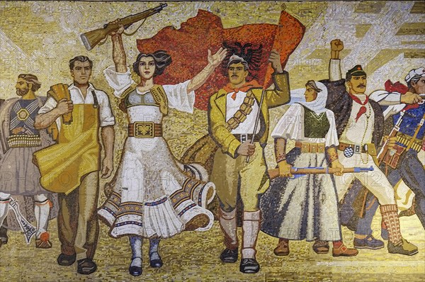 Mosaic Shqiptaret at the National Museum of History