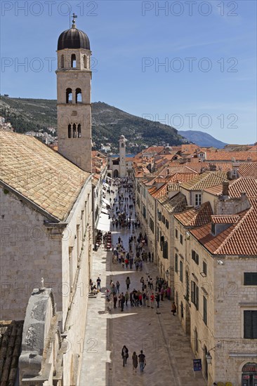 Main street Stradun with Franciscan monastery