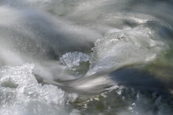 Ice in running water of the Triesting