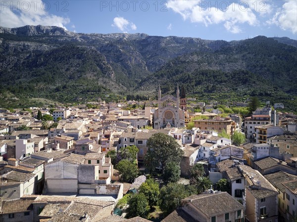 View of the old town with church of St. Bartholomew