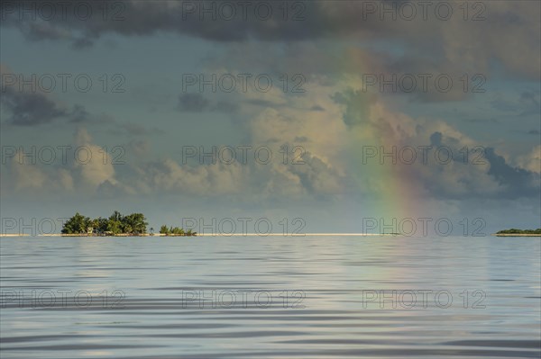 Rainbow over the waters of Tikehau