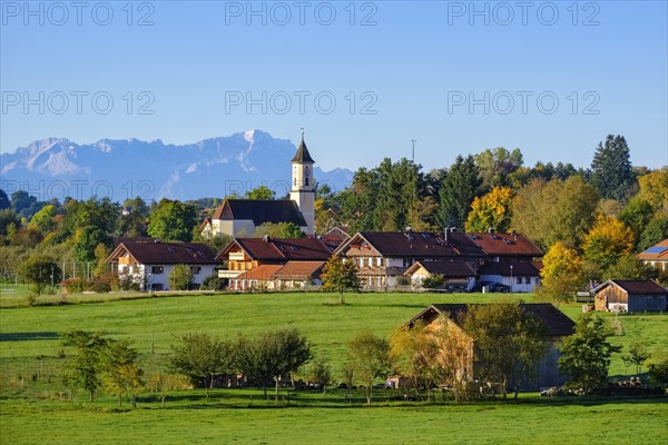 Deining near Egling with Zugspitze