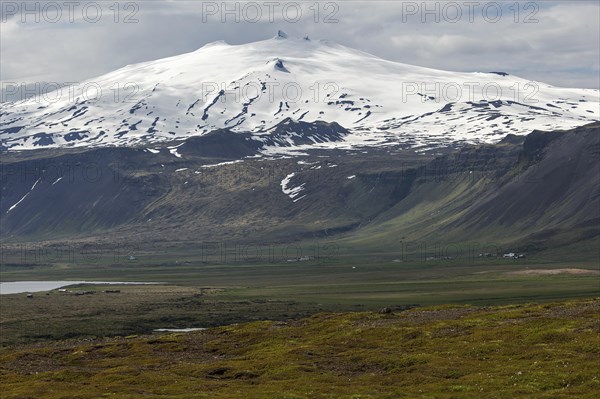 View of Snaefell Volcano with Snaefellsjokul Glacier