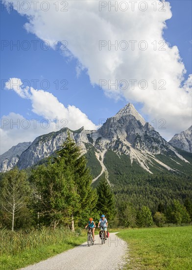 Two mountain bikers