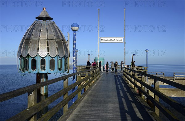 Sea bridge Zingst with diving gondola