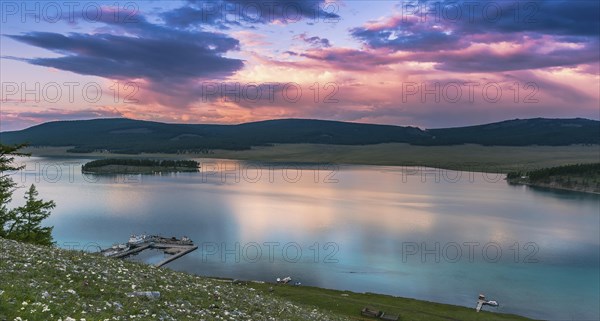 Khuvsgul Lake in dusk