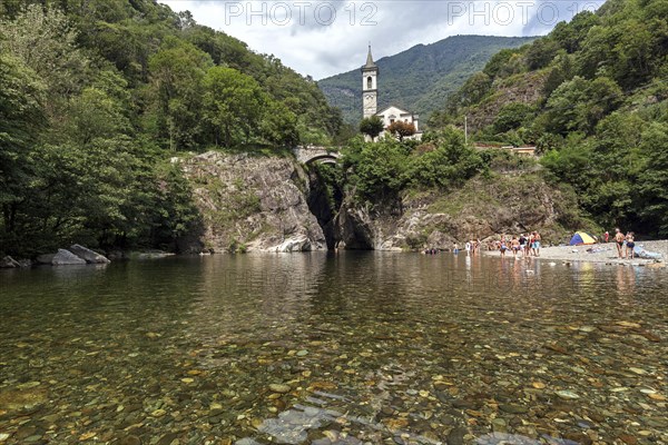 River Cannobino with bathing place at the end of the gorge of Sant' Anna