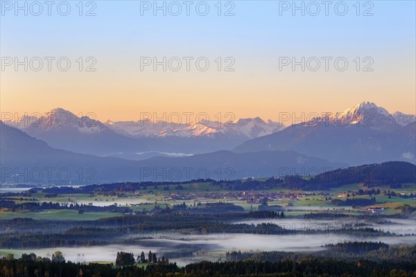 Early mist in the valley at sunrise