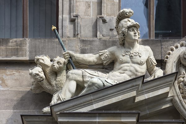 Sculpture Alexander the Great with winged panthers