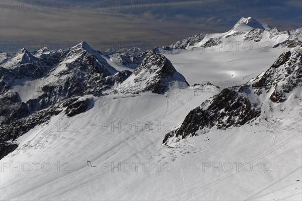 View of the Wildspitze with snow