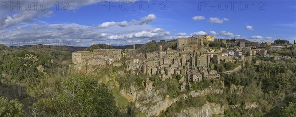 View of the city in hilly landscape