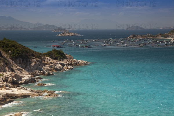 View of the natural harbour and stilted houses