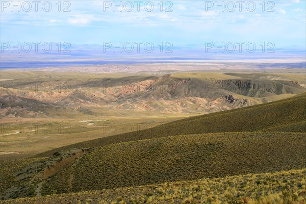 Mountainous landscape with river at 4000 m above sea level