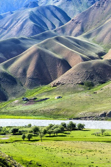 Mountain landscape at Naryn River