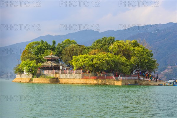 Island on Phewa Lake